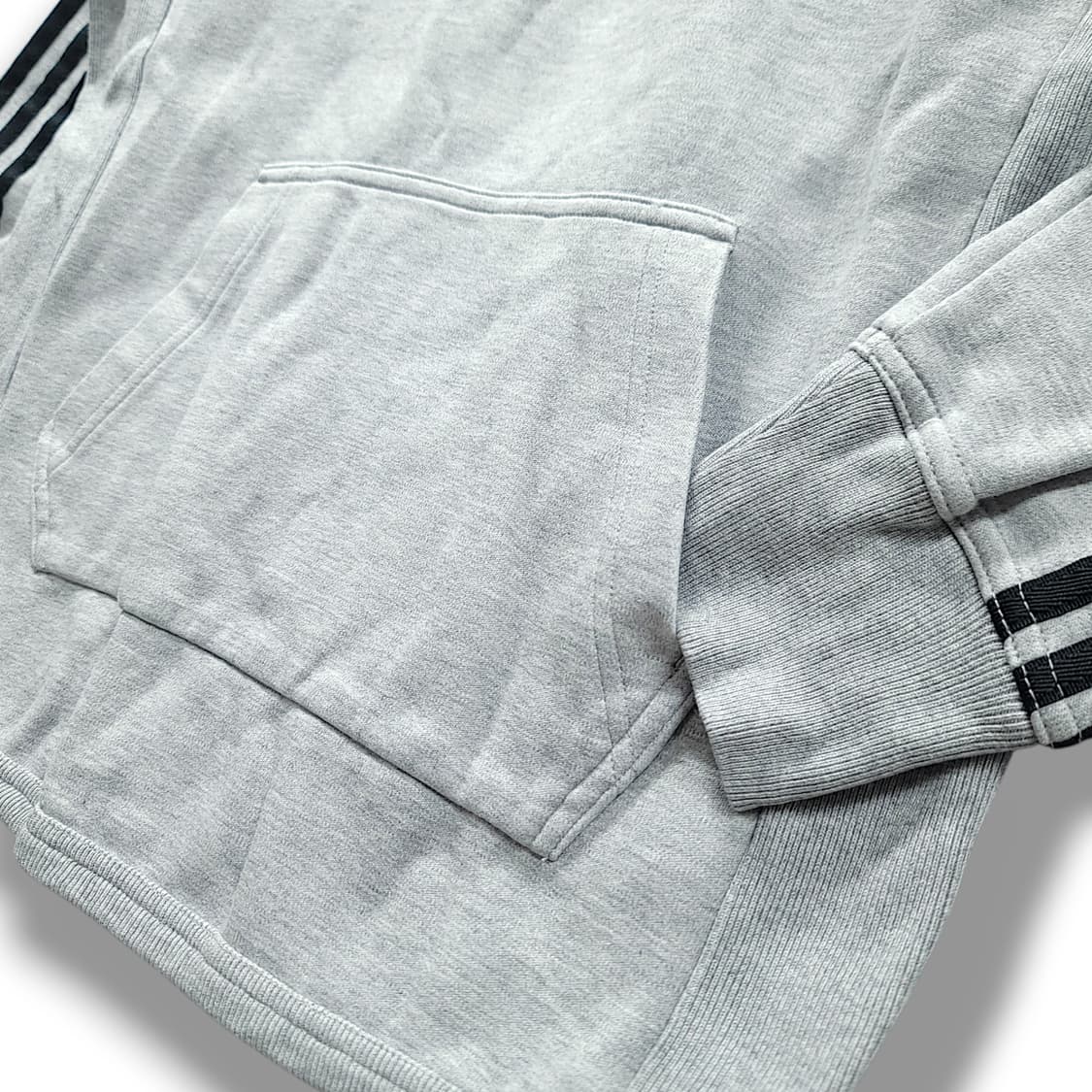 [90] 아디다스 그레이&블랙라인 트레포일 테리 반집업 후드 상품이미지5
