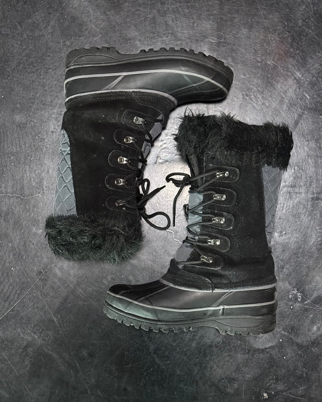 콤부 스노우 털 부츠 방한화 여성 225 벨벳 스웨이드 퀄팅 노르딕 겨울 상품이미지2