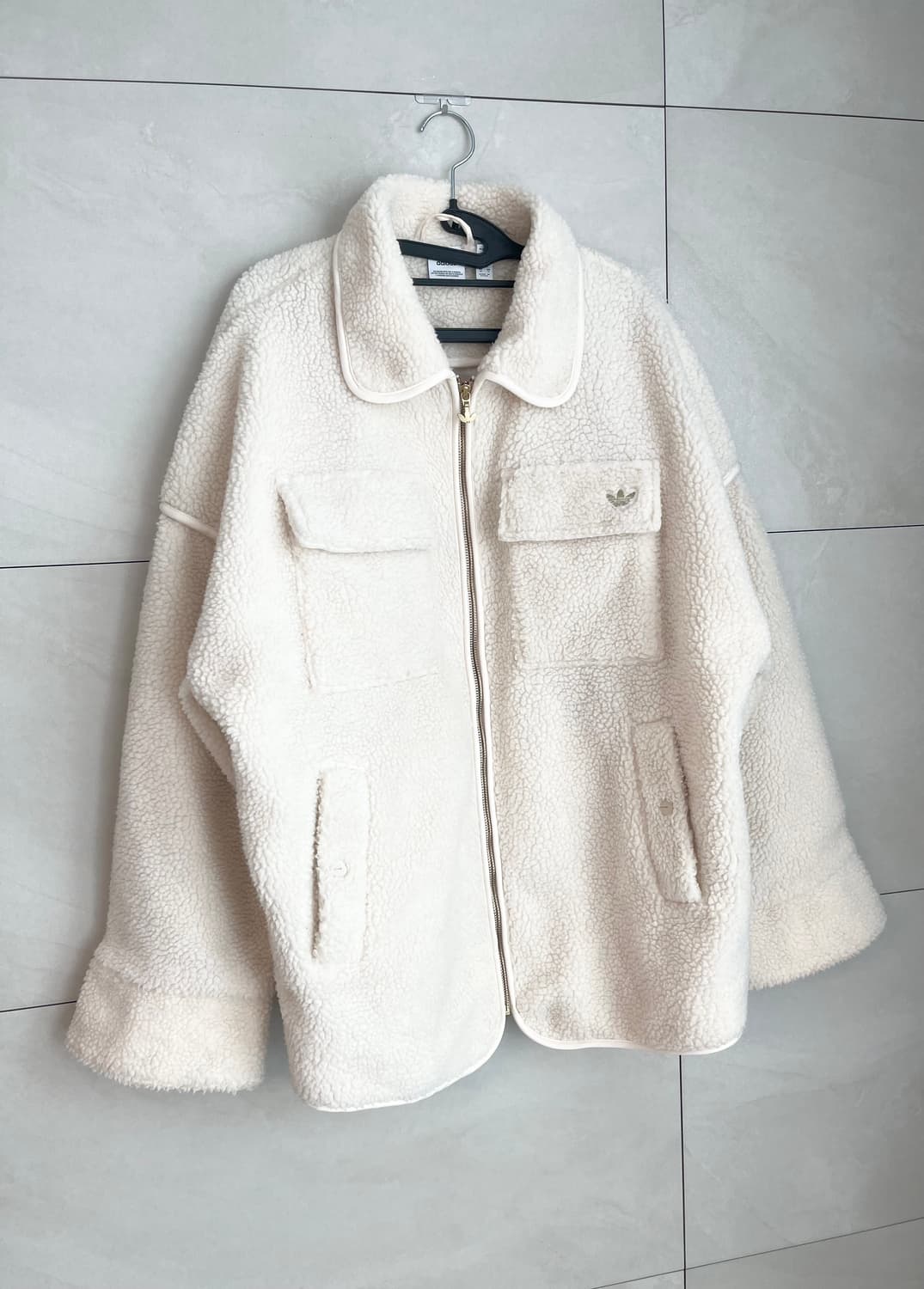 아디다스 쉐르파 후리스 자켓 아이보리/골드 (M) 상품이미지2