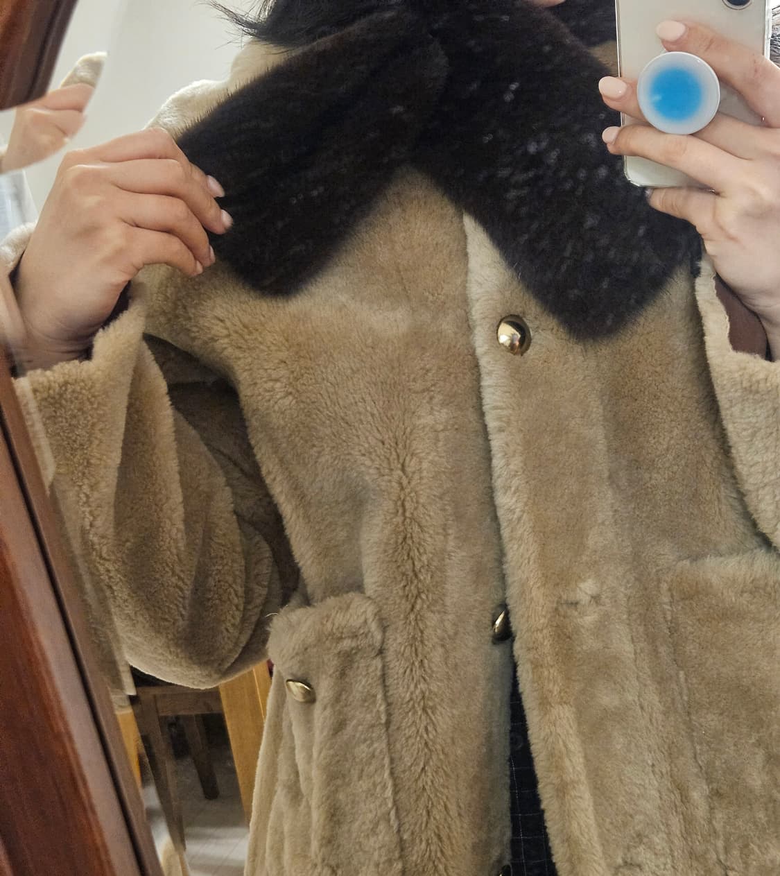 코펜하겐 플래티넘 양면 통밍크 머플러 브라운 상품이미지6