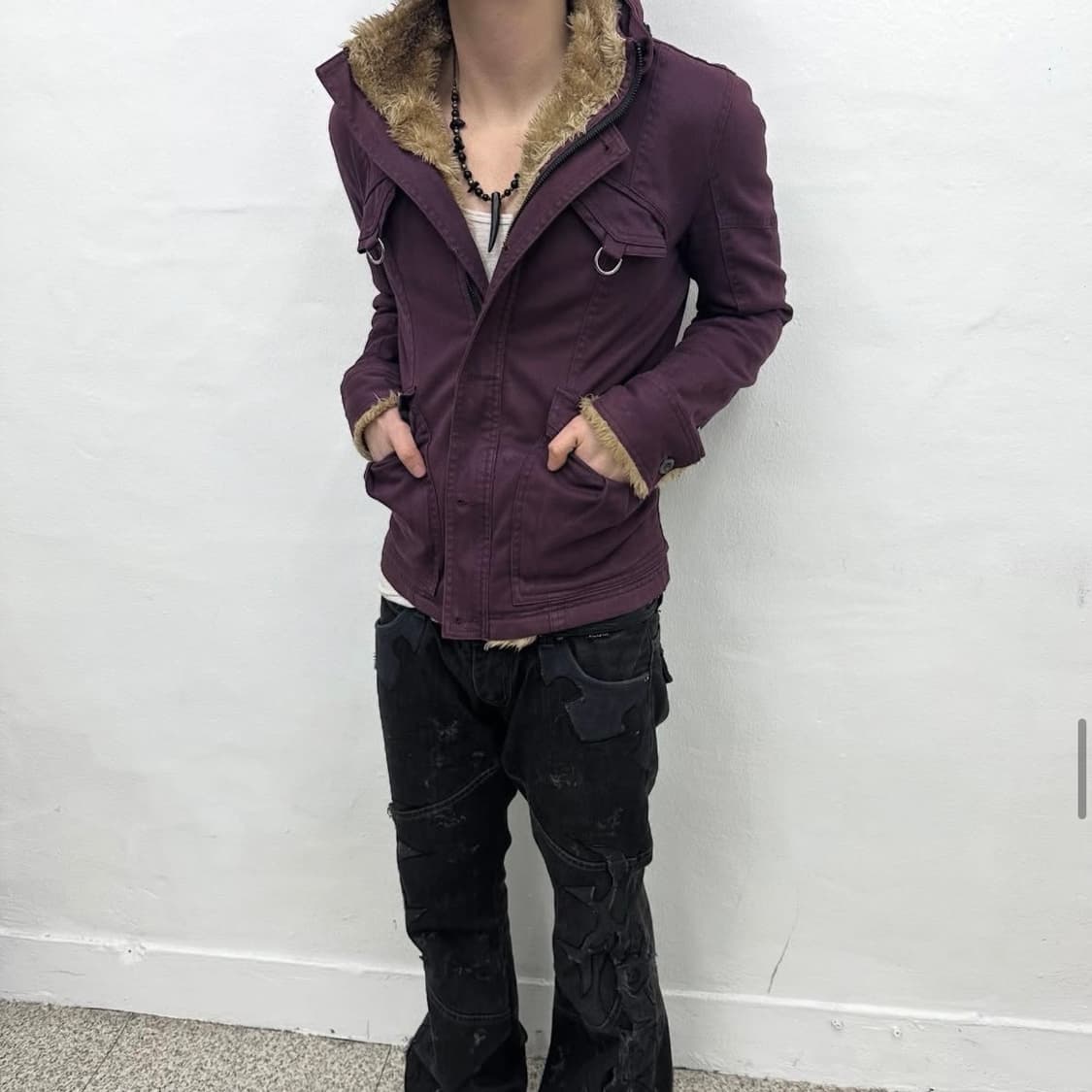 Nicole club burgundy work jacket 상품이미지3