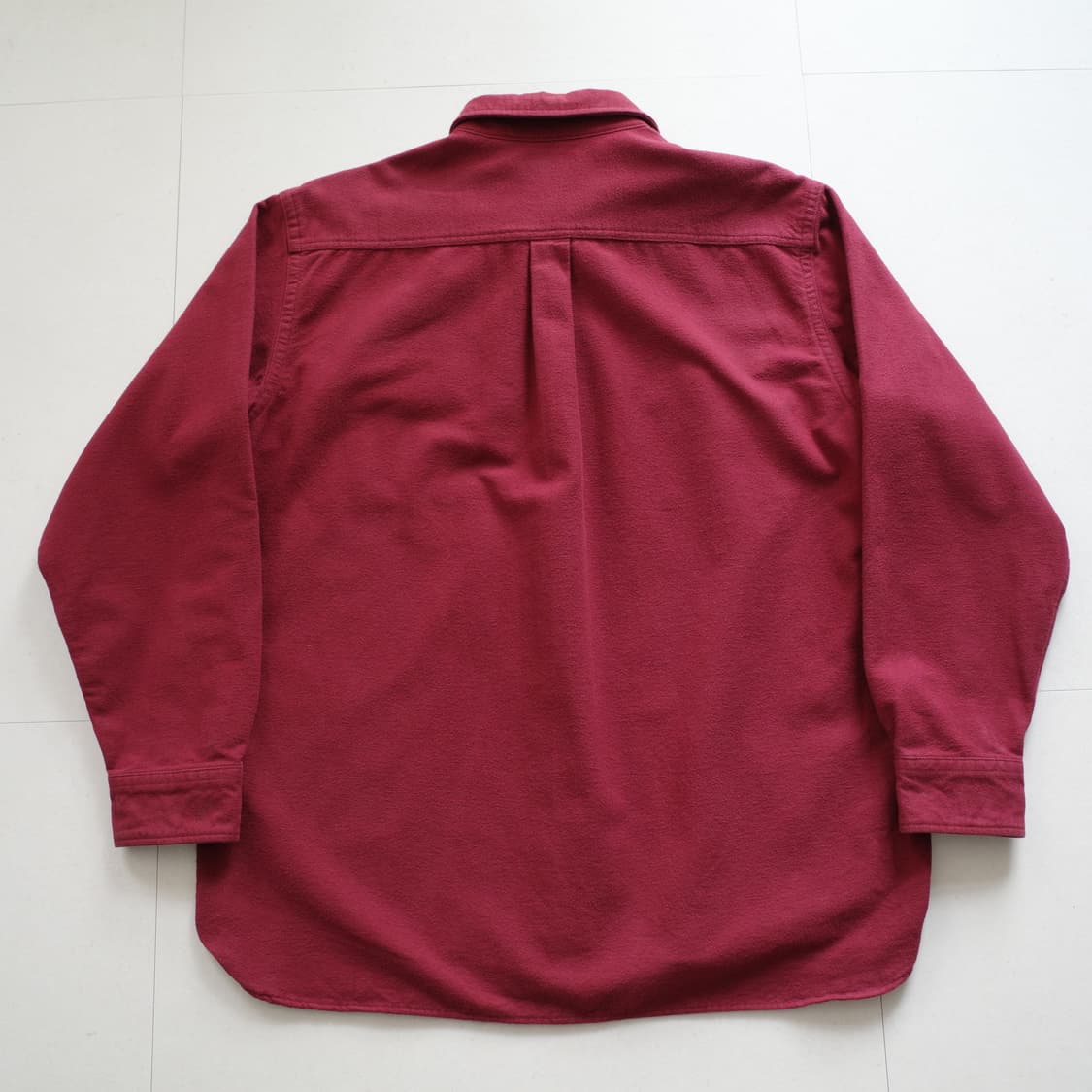 L.L.Bean 샤모아 클로스 셔츠 버건디 L-REG 남성 헤비 플란넬 상품이미지6