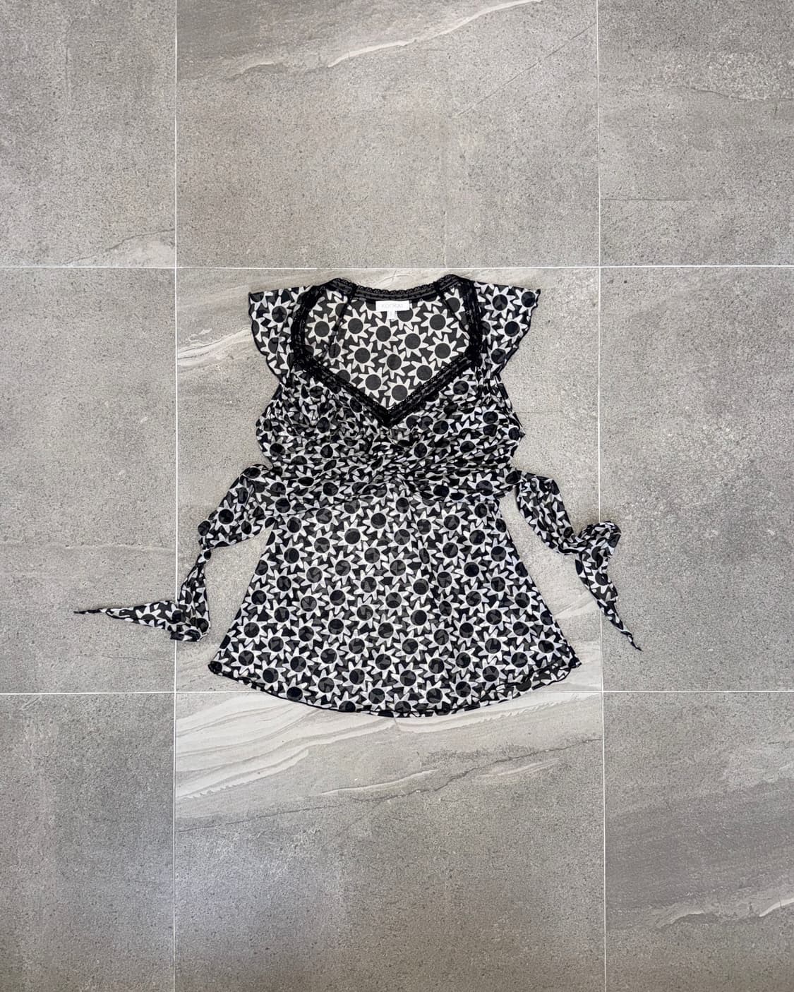 KOOKAI black & white sunflower ribbon bl 상품이미지1