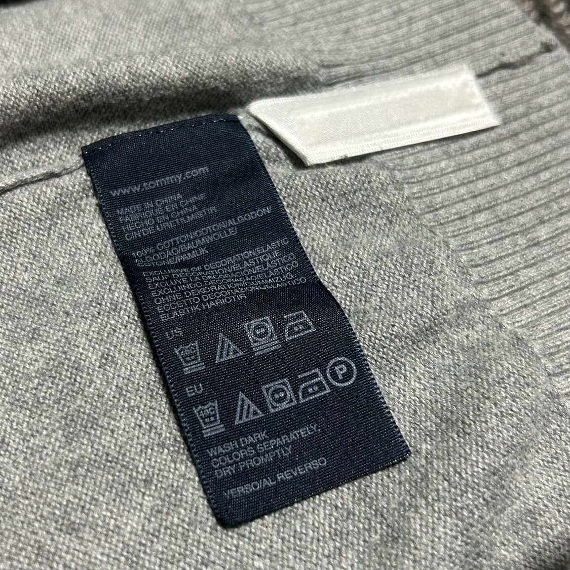 [M] Tommy 타미힐피거 그레이 코튼 브이넥 니트 상품이미지6