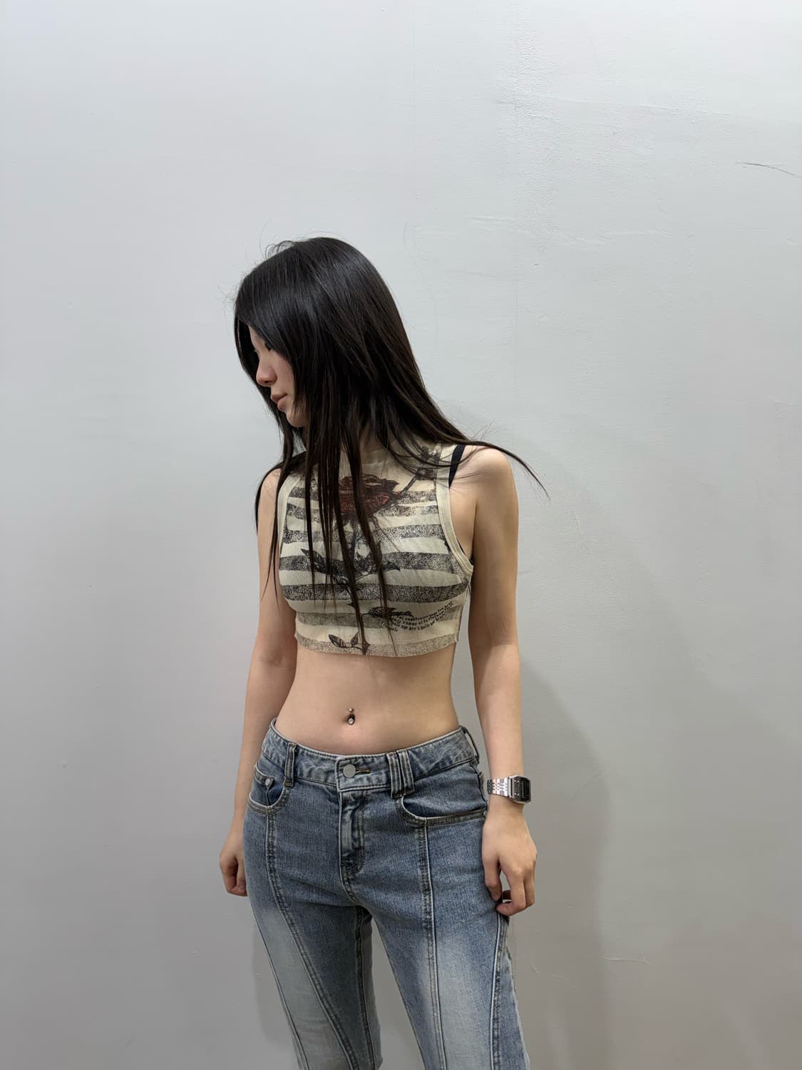 장 폴 고티에 25S/S 마리니에르 타투 크롭 슬리브리스 상품이미지7