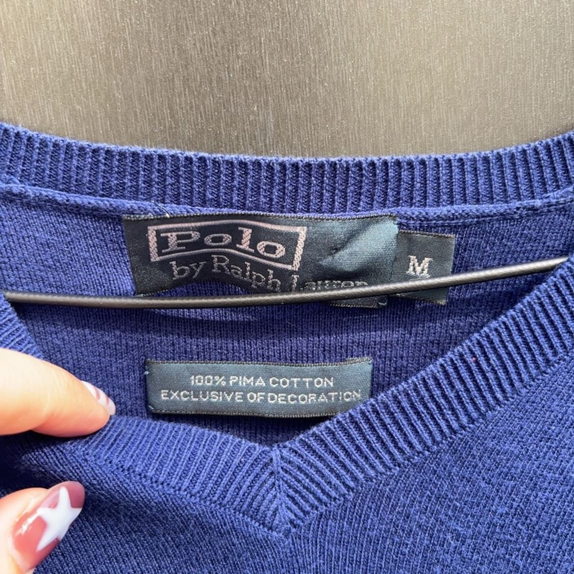 폴로 랄프로렌 블루 피마코튼 니트 조끼 90 P00020 상품이미지3