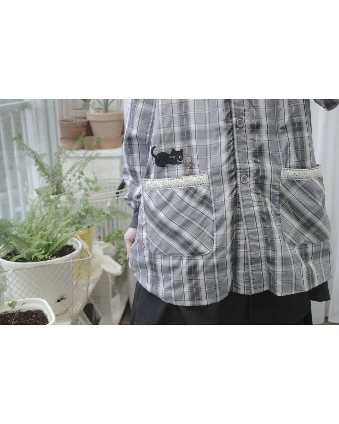 Cat garden check outwear 상품이미지6