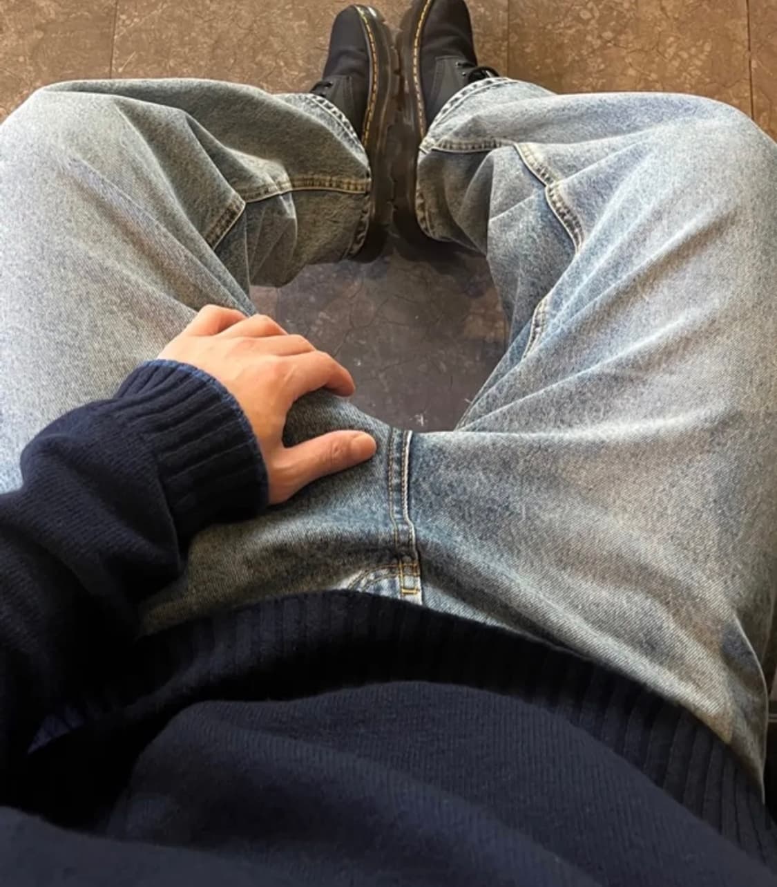 르아브 프레임 나그랑 소매배색 캐시미어 니트 L 상품이미지5