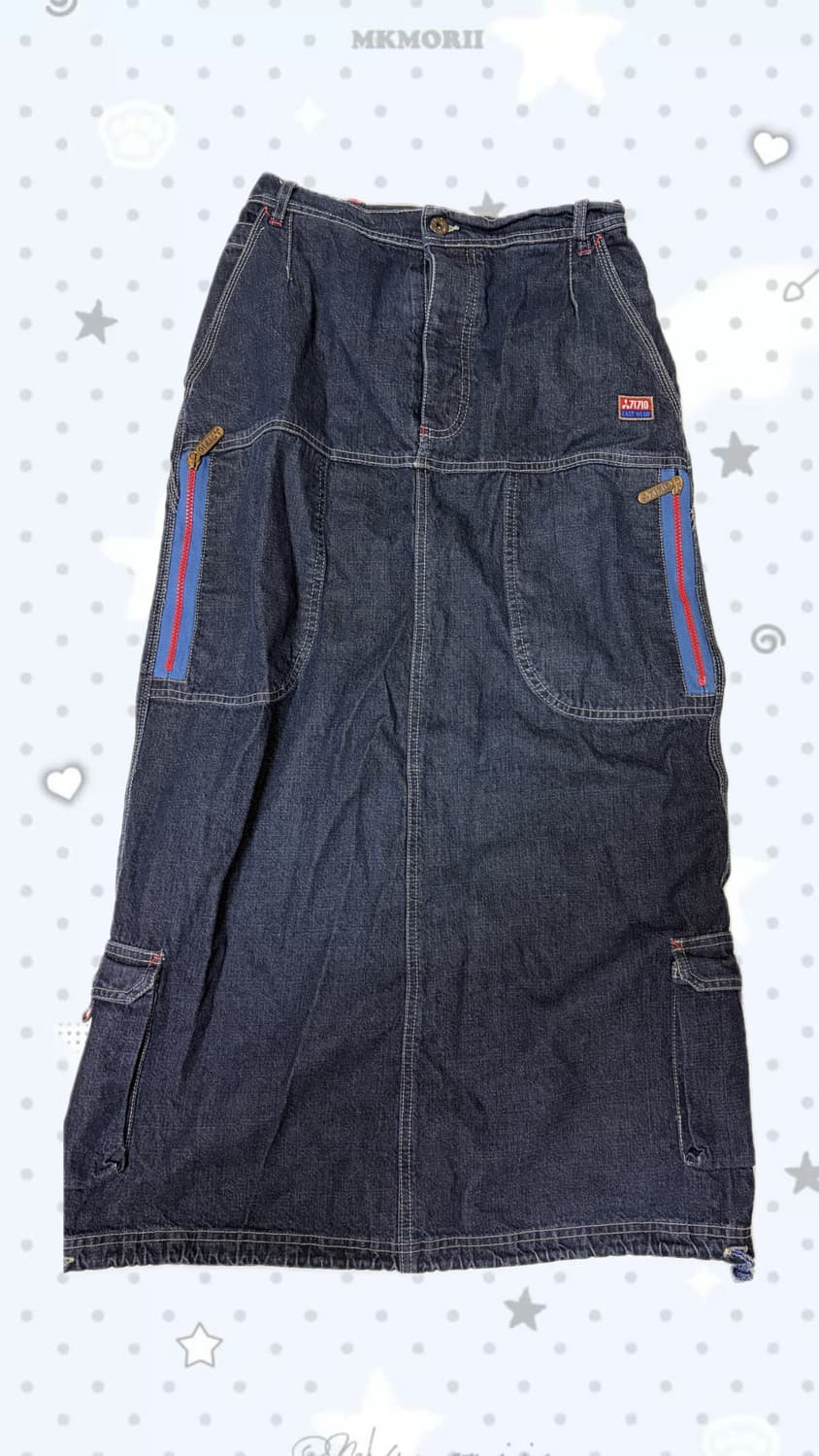 빈티지 진청 데님 롱스커트 치마  상품이미지1