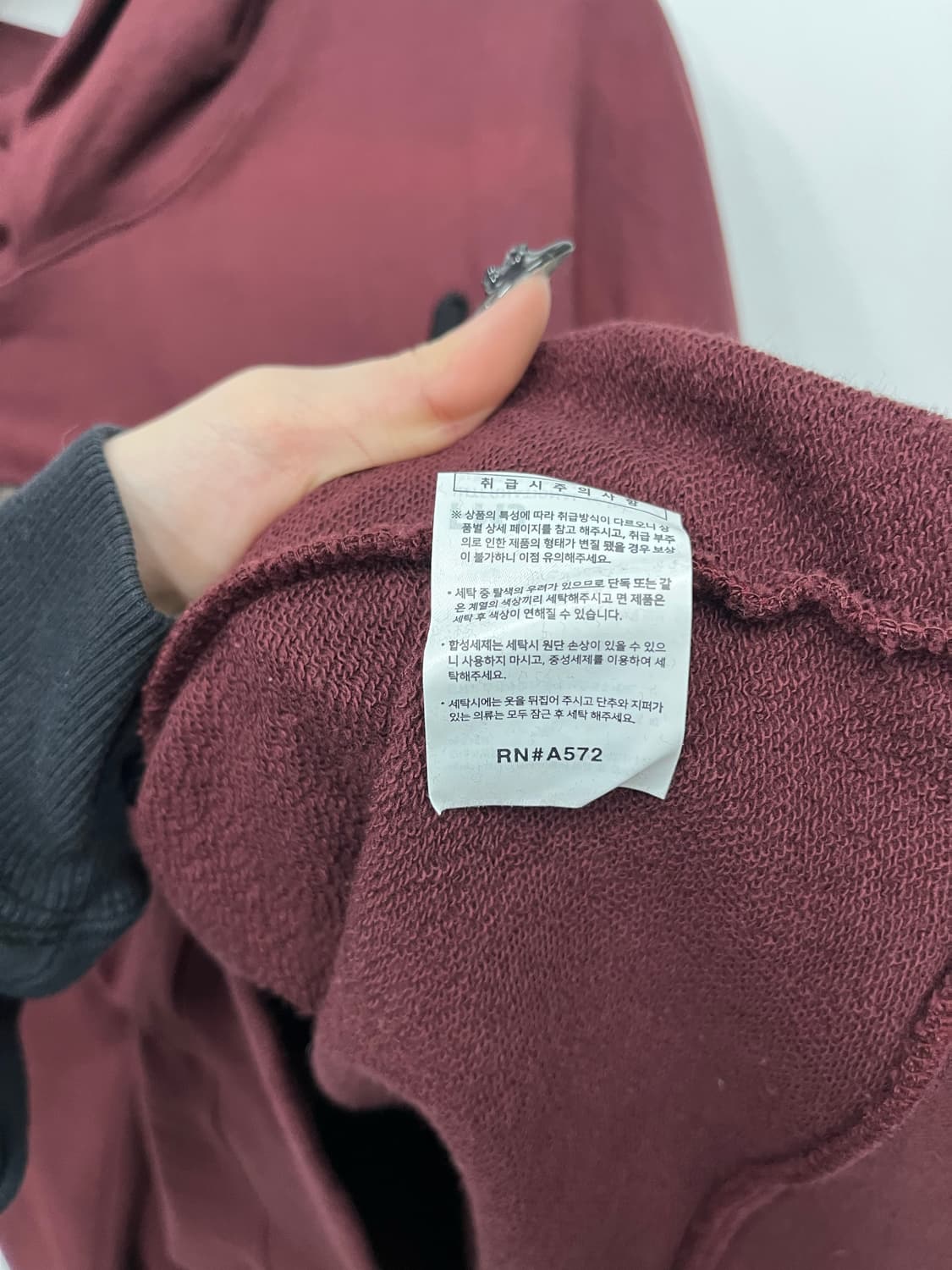 에즈카톤 버건디 버스트 후드티  상품이미지4