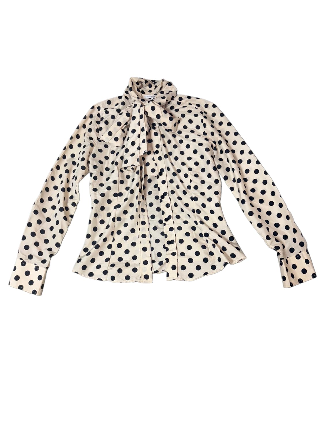 나라카미치에 도트 넥리본 블라우스 상품이미지1