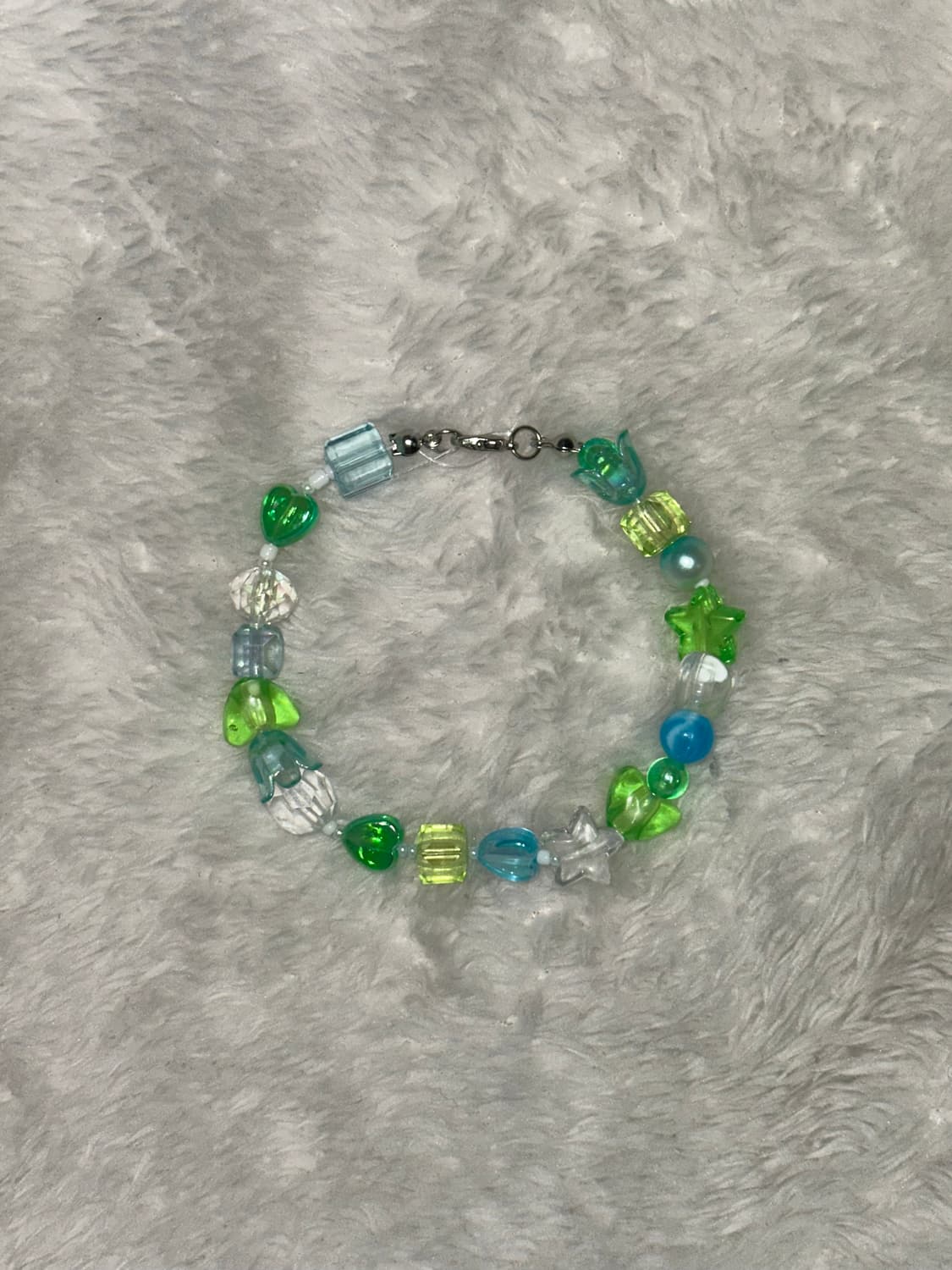 수제 비즈 팔찌 그린 블루 상품이미지1