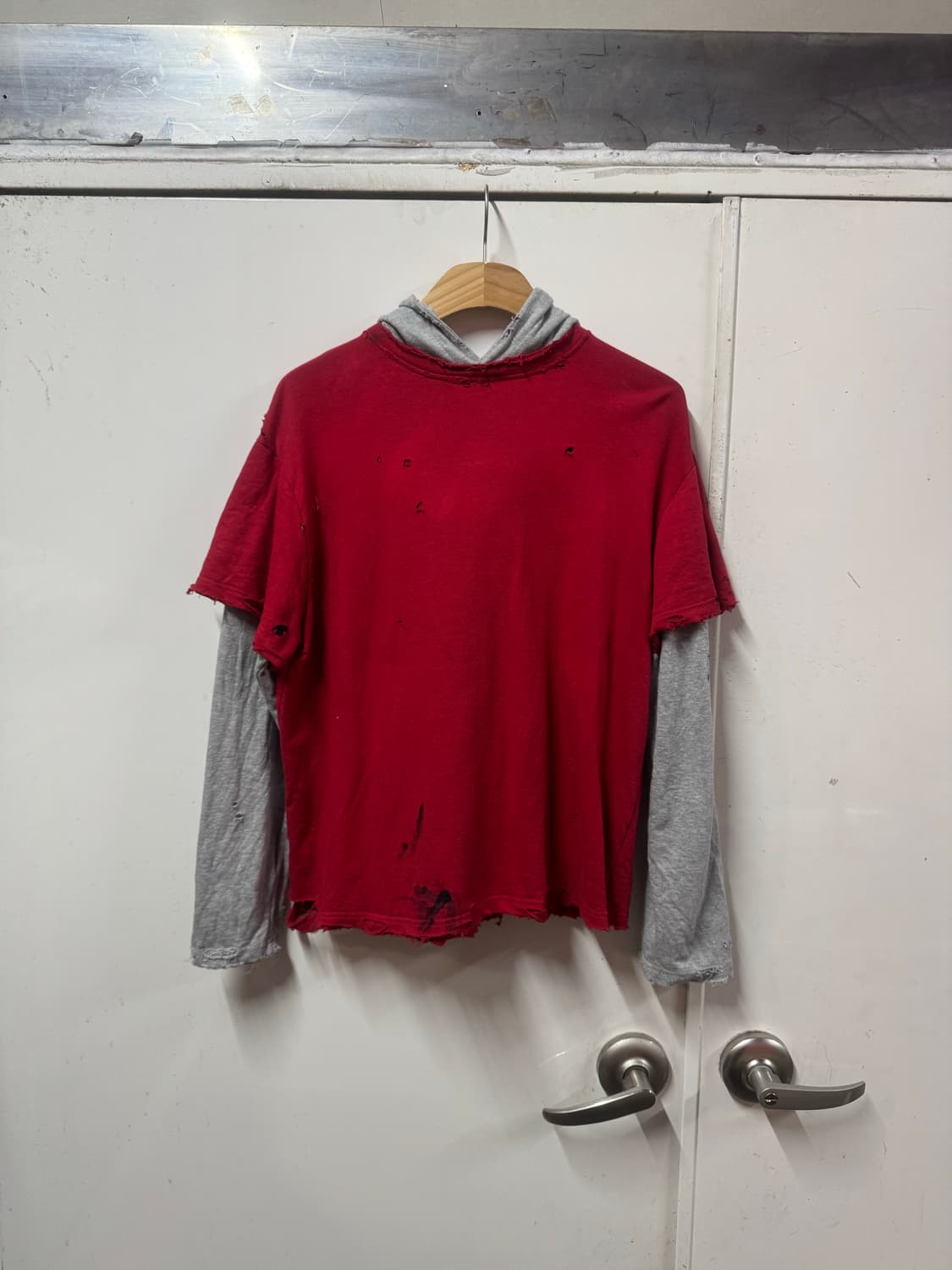 빈티지 레이어드 후드티 상품이미지1