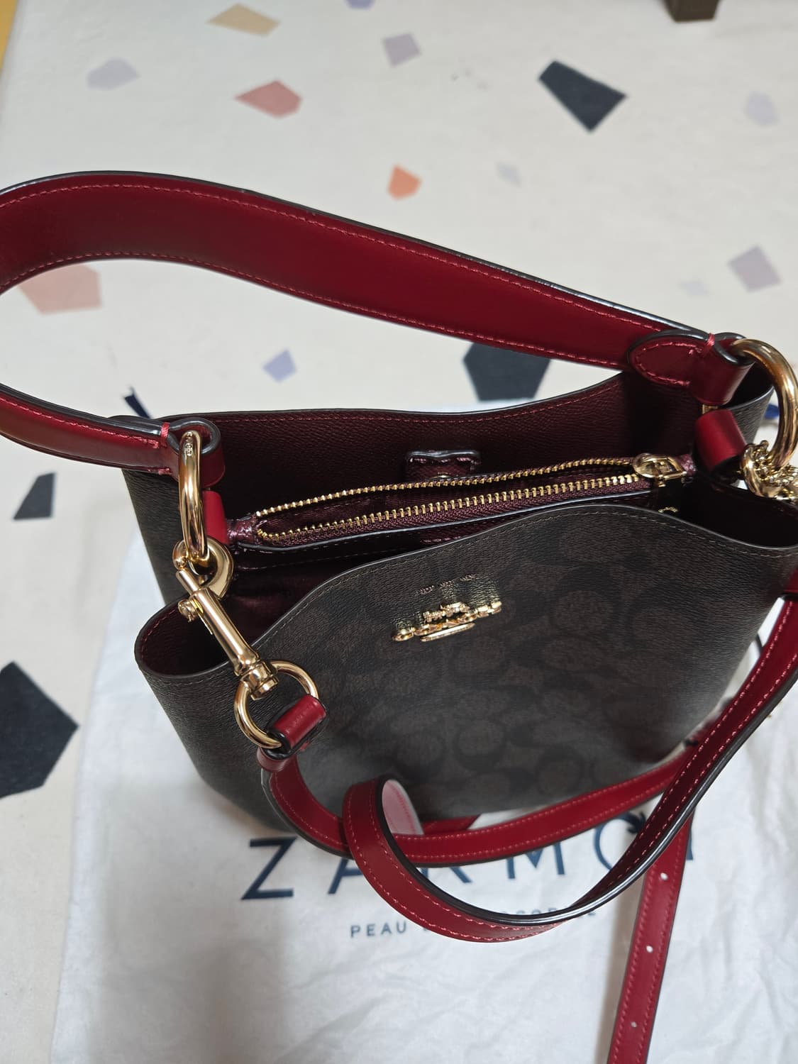 코치 시그니처 타운 버킷백 브라운 크로스백 빈티지 상품이미지7