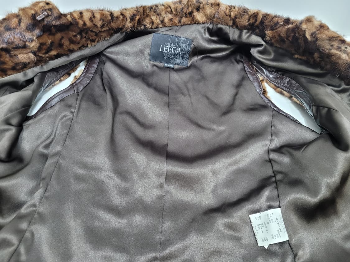 LEEGA 리가 양가죽 레오파드 밍크 베스트 / 여 85 브라운
 상품이미지7