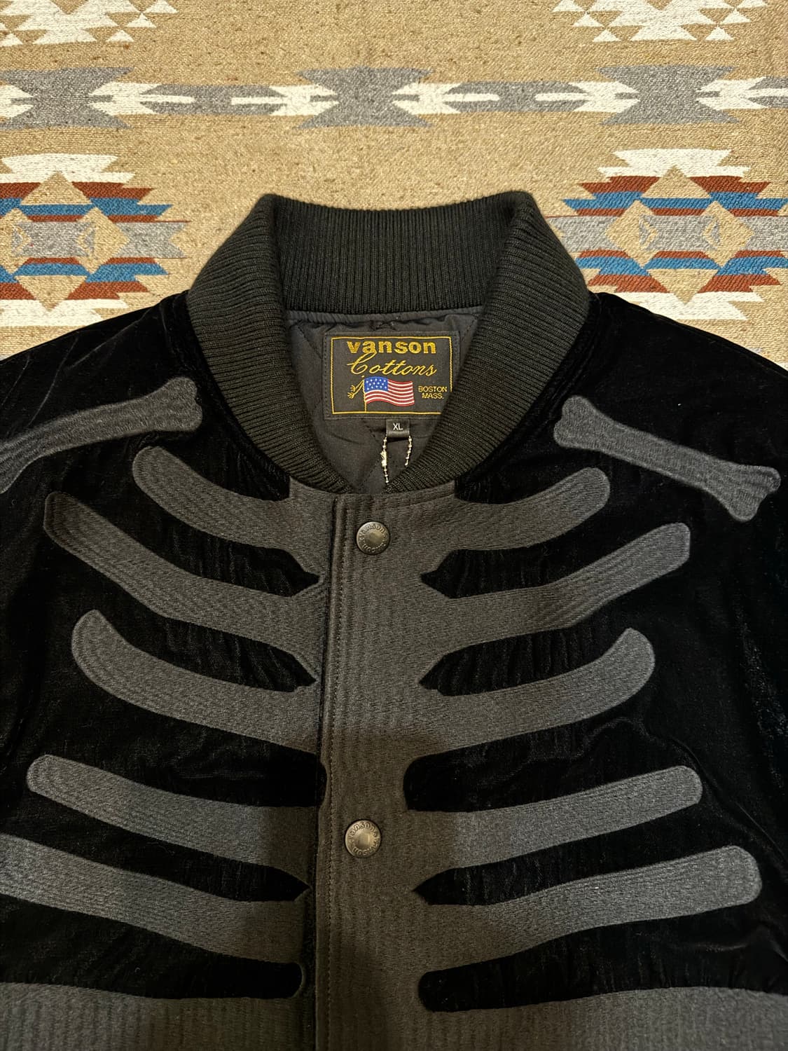 [XL] 밴슨 레더 벨로아 스켈레톤 블루종 자켓 (50주년 기념) 상품이미지4