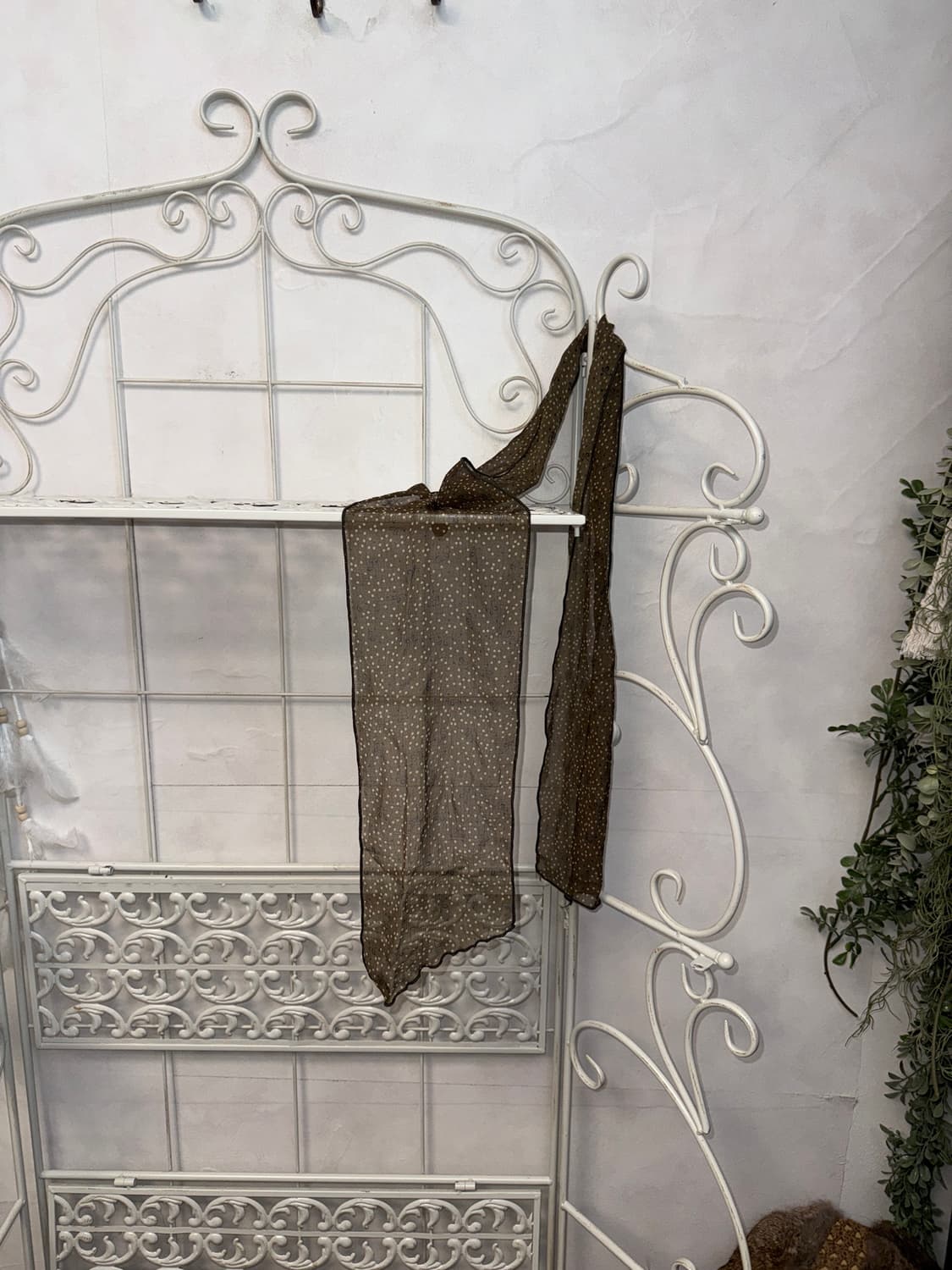 Brown ribbon dot scarf 상품이미지1