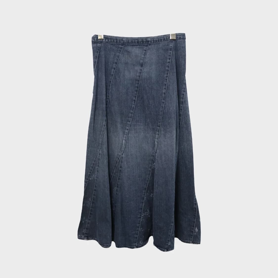 사선 플라워 데님 플레어 롱 스커트 61659 상품이미지2