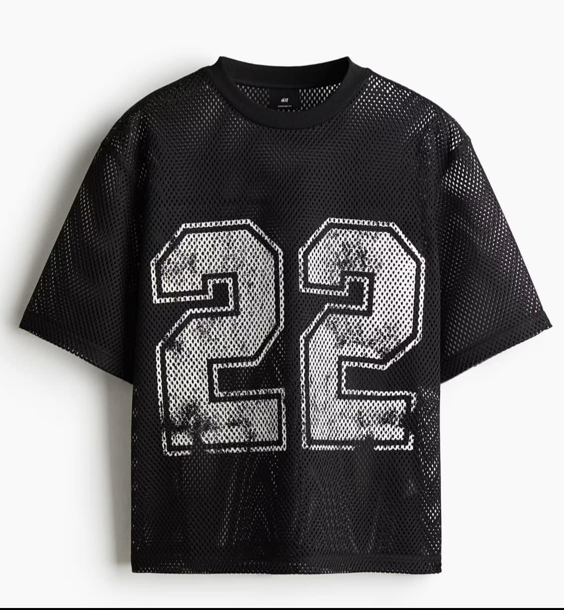 (구해요) H&M 오버사이즈핏 프린트 메쉬 티셔츠 S 상품이미지1