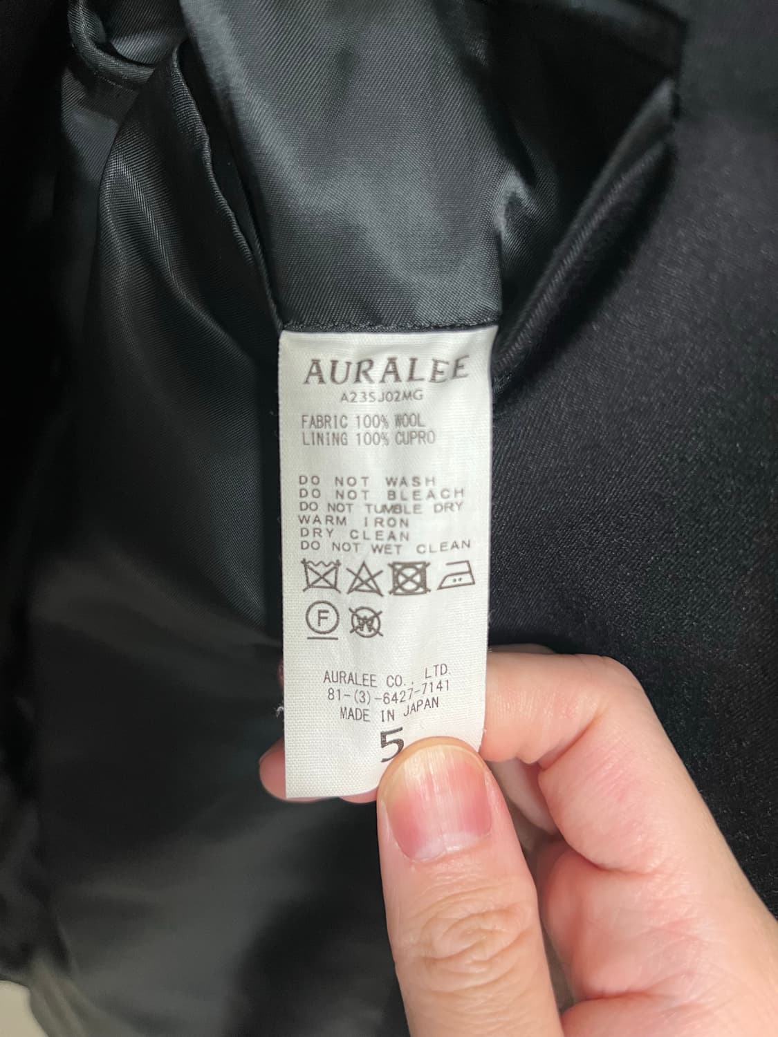 오라리 Auralee 라이트 울 맥스 개버딘 자켓 블랙 5 상품이미지3
