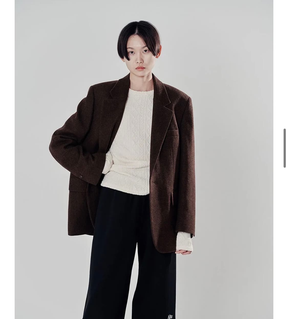 알테 alte 케이블 져지 티 cable jersy tee 크림색 택포 상품이미지4