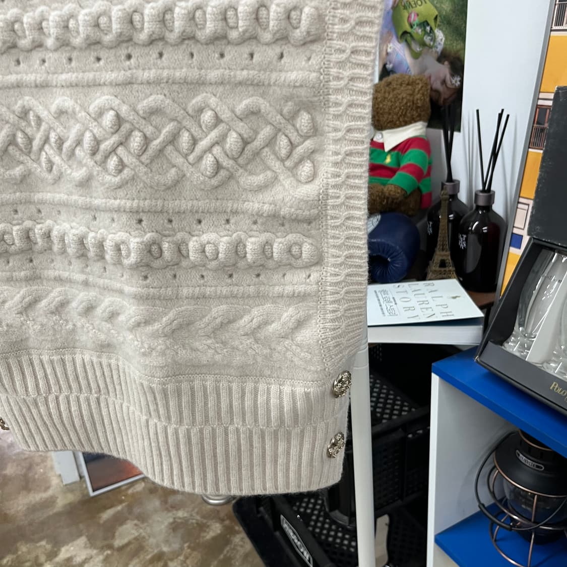 타임 우먼 캐시미어 블렌드 크로셰 니트 베스트 F(90) 상품이미지4