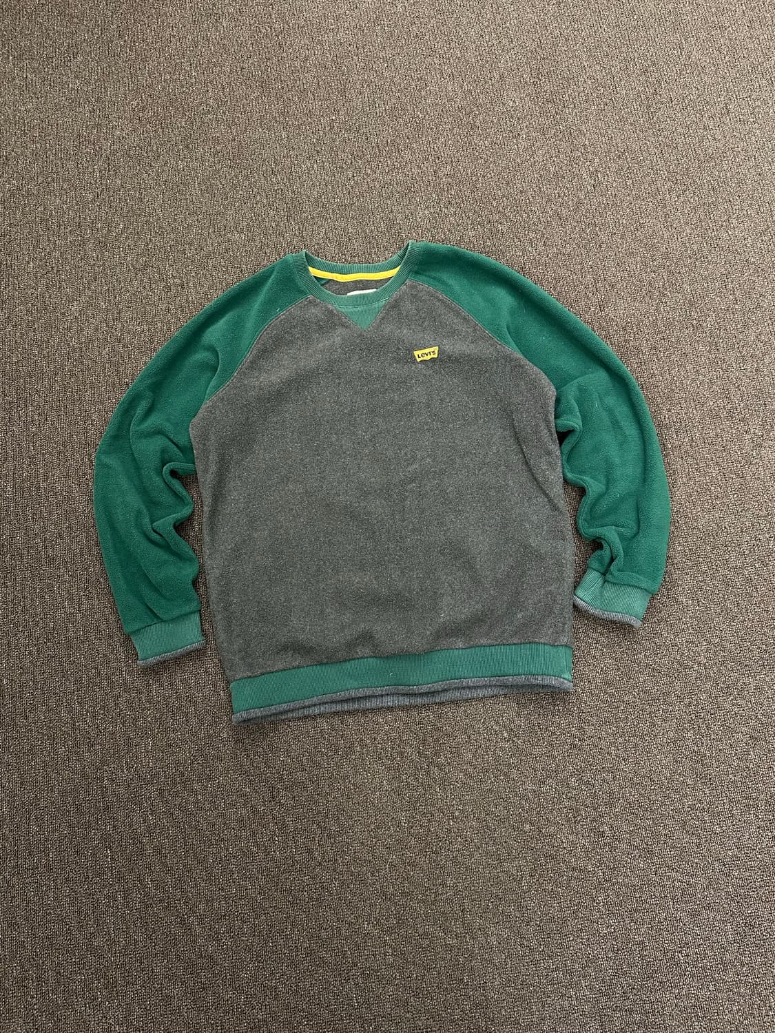 165)리바이스 빈티지 그린 차콜 배색 플리스 스웻셔츠 상품이미지1