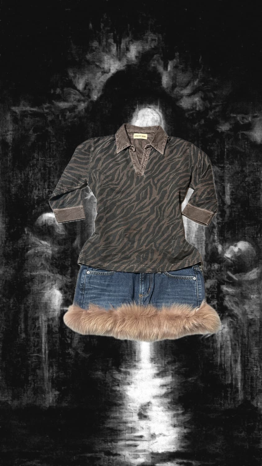 Gyaru animal pattern set 갸루 레오파드 set 상품이미지1