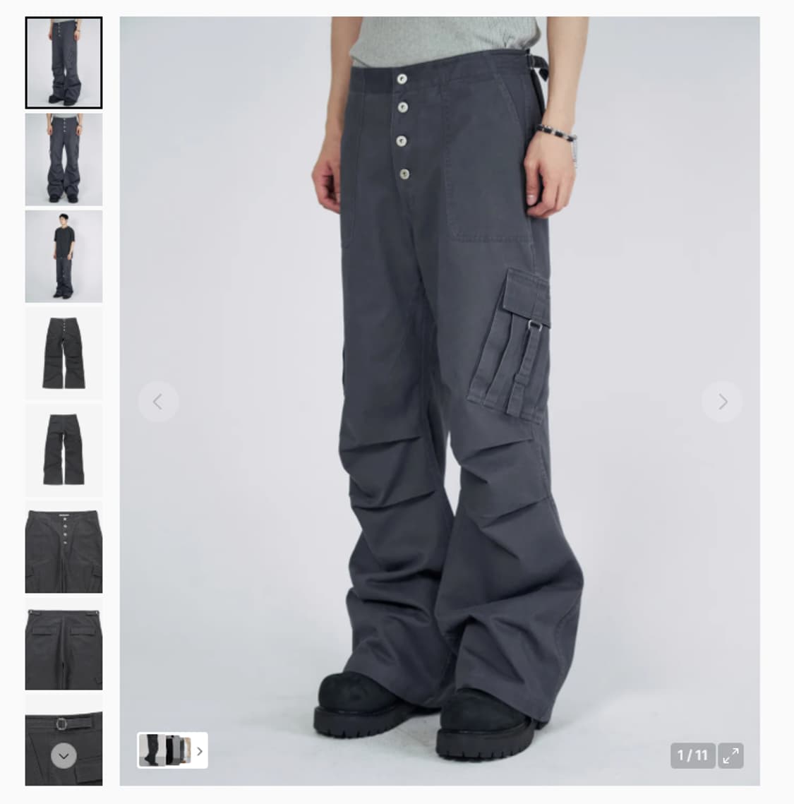 M 31 32 새제품 슬로우애시드 버튼플라이 테크 카고 팬츠 부츠컷 바지 상품이미지1