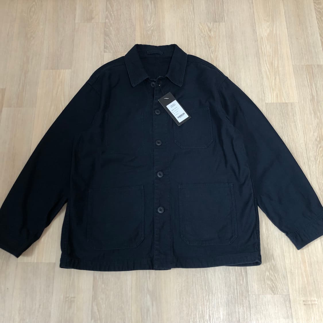 (M) 새상품 무탠다드 코튼 백사틴 초어 워크 자켓 카키 & 네이비 상품이미지6