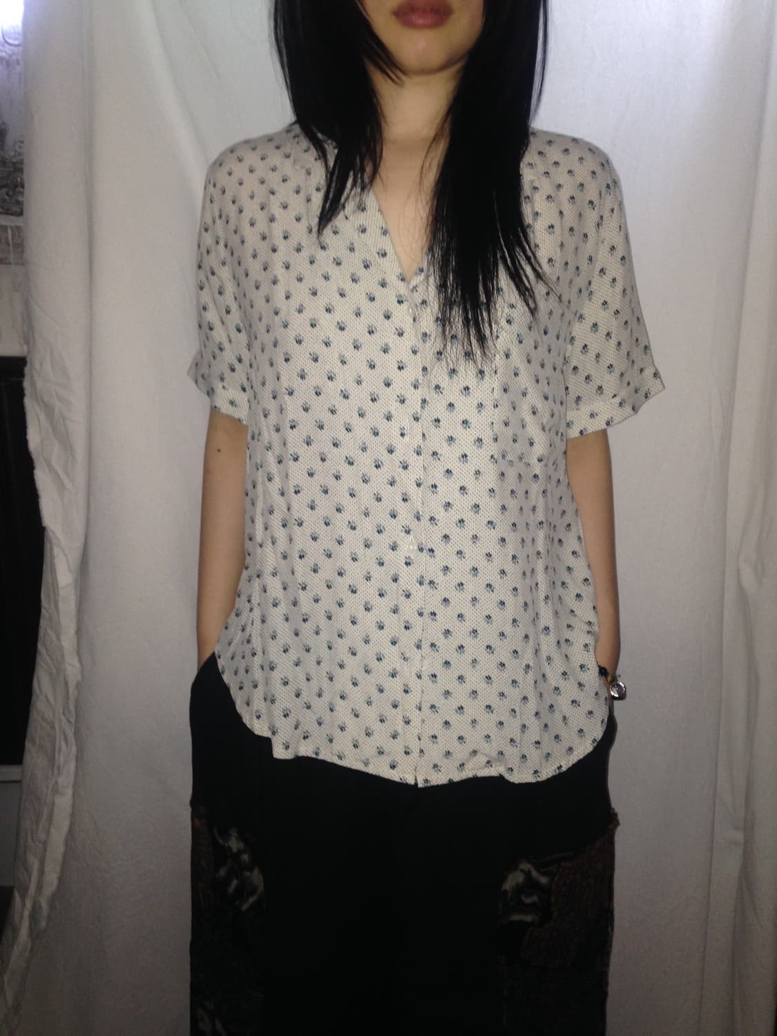 플로럴 패턴 셔츠 상품이미지3