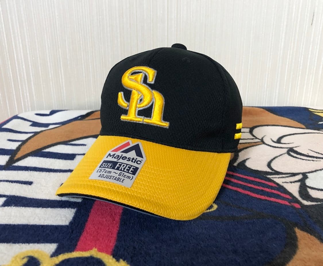 NPB 마제스틱 후쿠오카 소프트뱅크호크스 모자/게임캡 57-61 상품이미지1