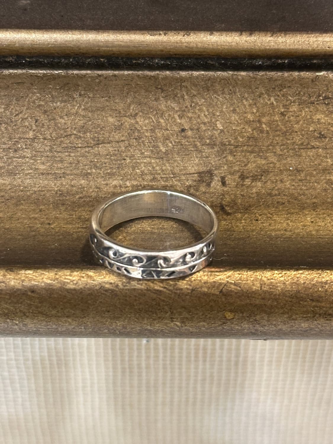 Wave & Dot Engraved 925 Silver Ring 상품이미지5