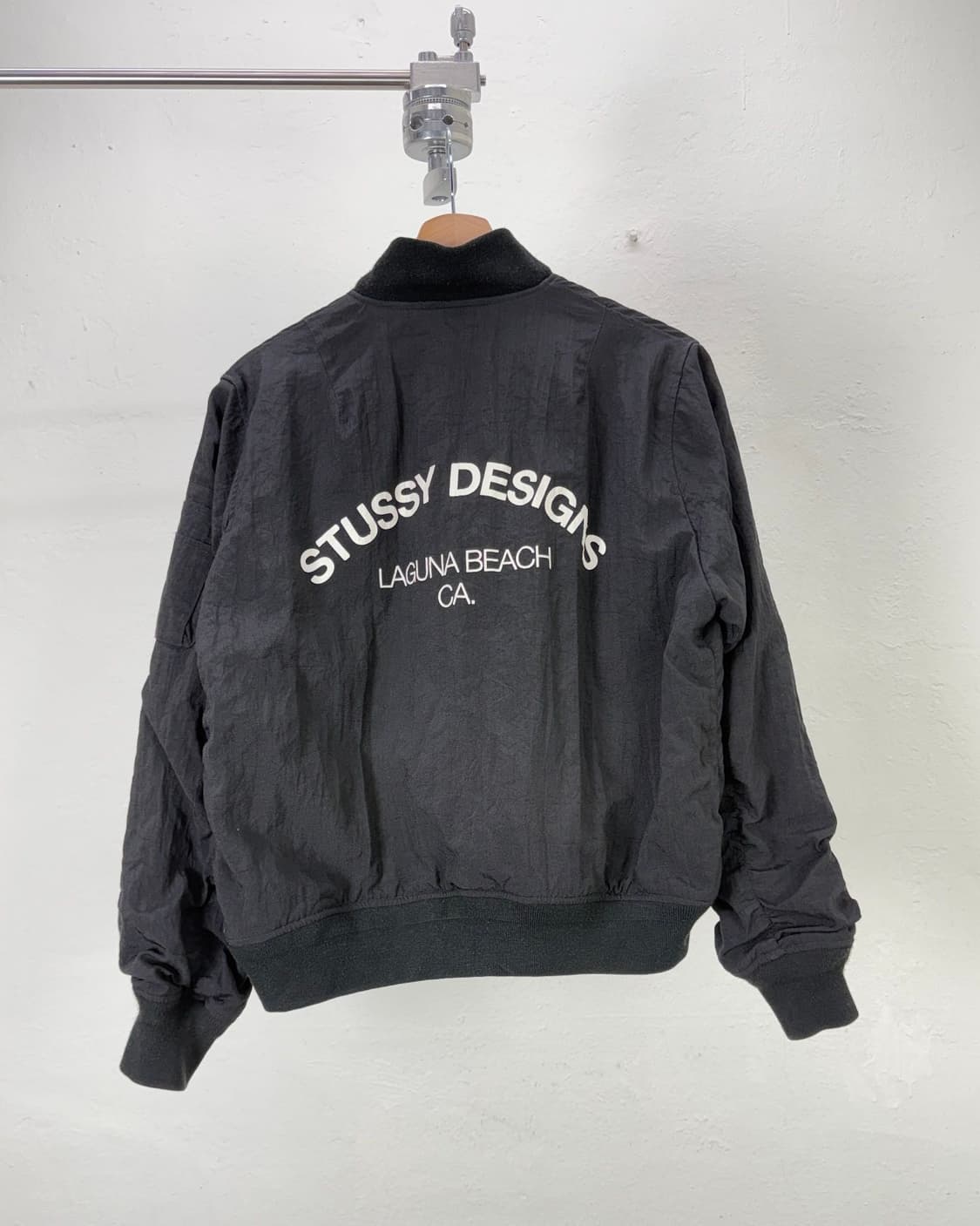 스투시 블랙 디자인 투웨이 나일론 봄버 자켓 상품이미지1