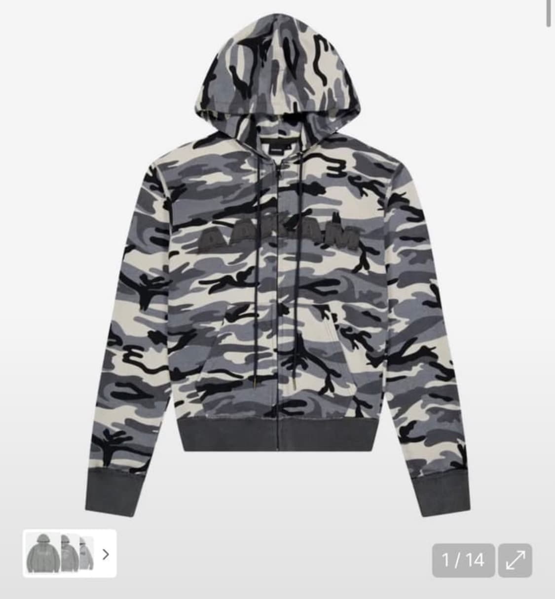 아캄 Contrast Logo Zip-up Hoodie (gray) 상품이미지1