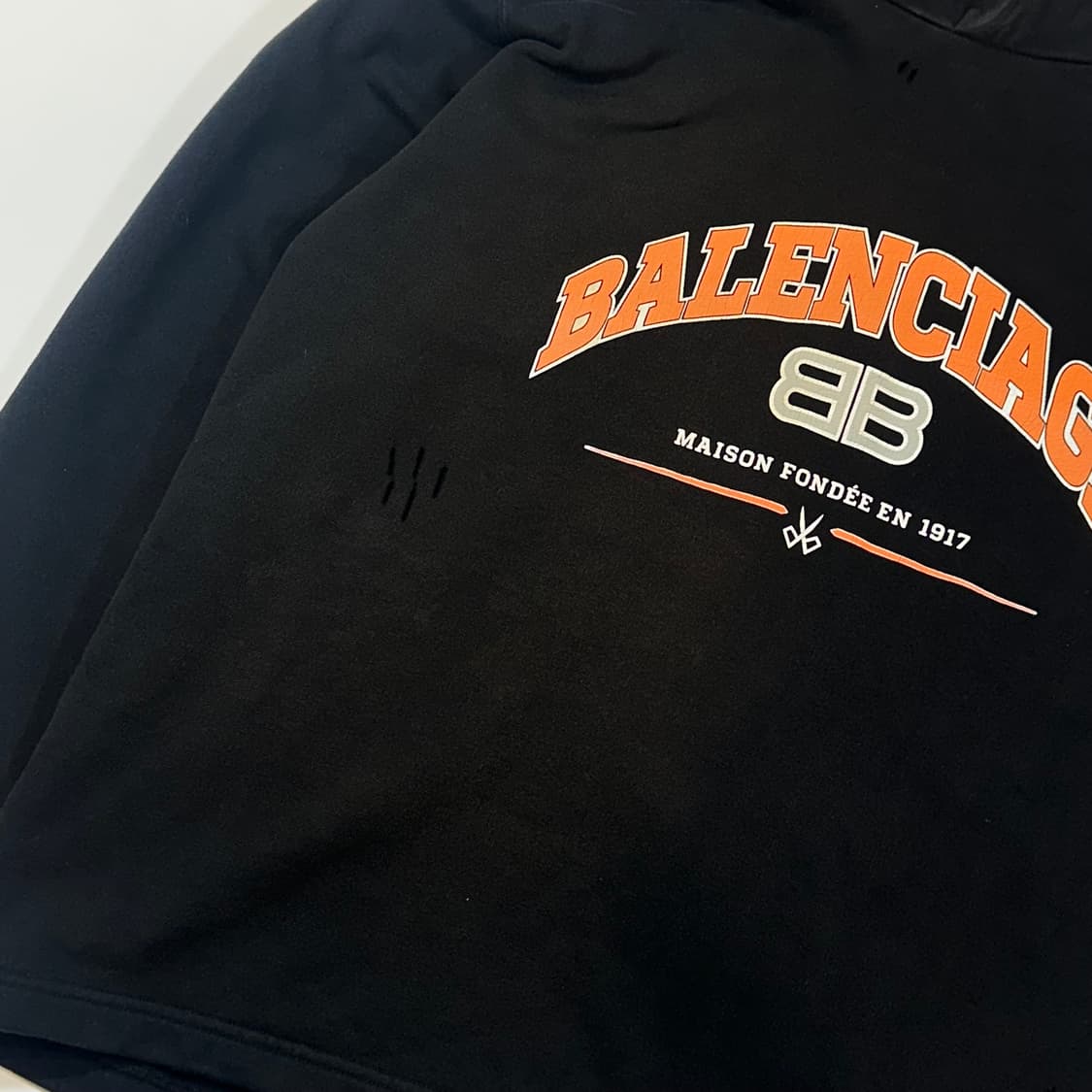 발렌시아가 메종 BB로고 빈티지 커스텀 후드티 상품이미지2