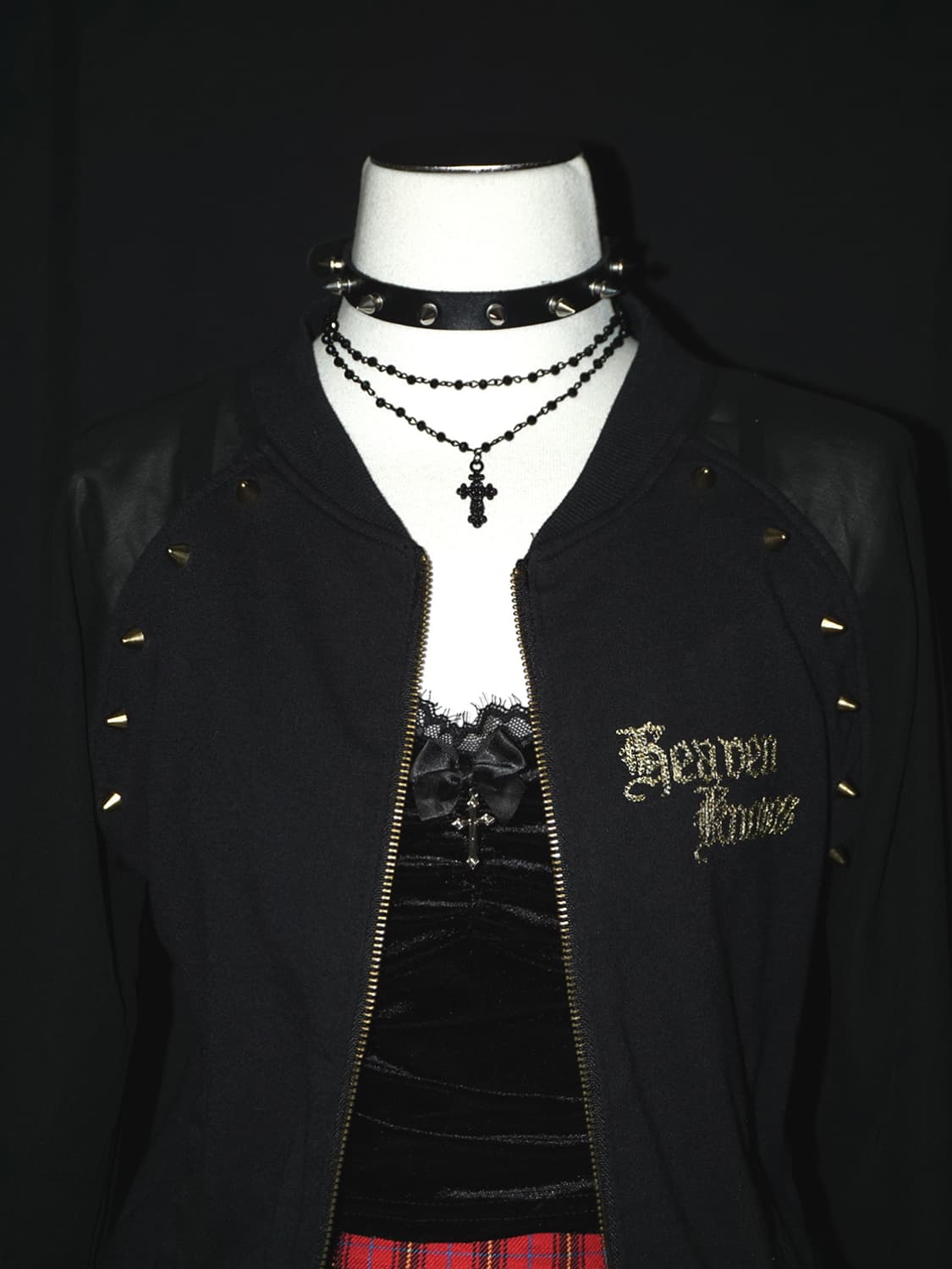 punk see-through arm stud zip-up  상품이미지4