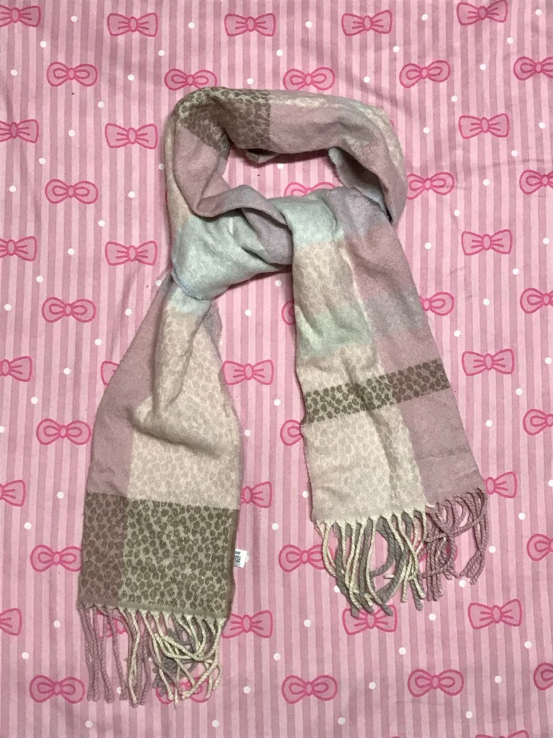 핑크 호피 목도리 상품이미지1