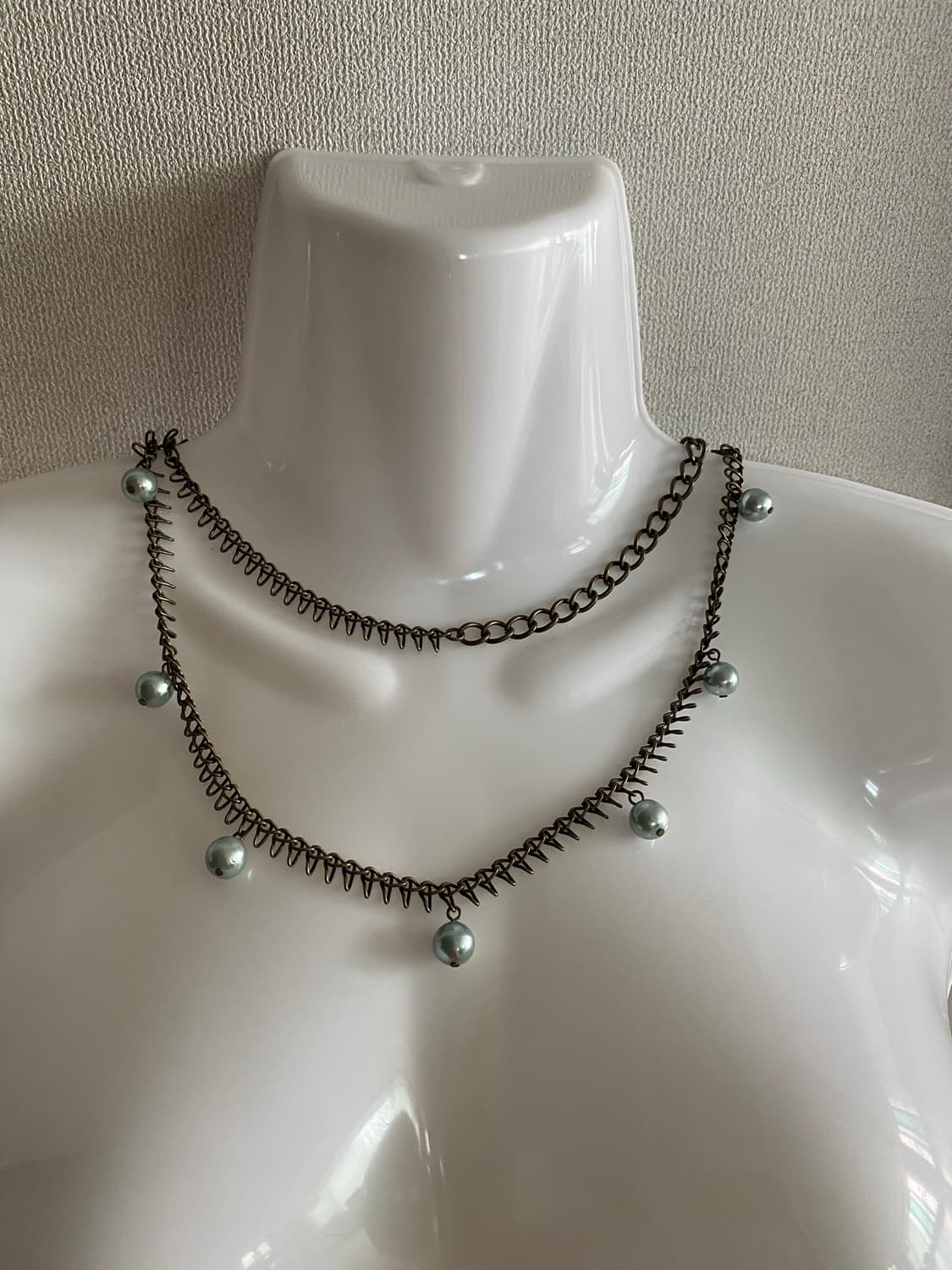 빈티지 진주 드롭 체인 벨트 겸 목걸이 상품이미지4