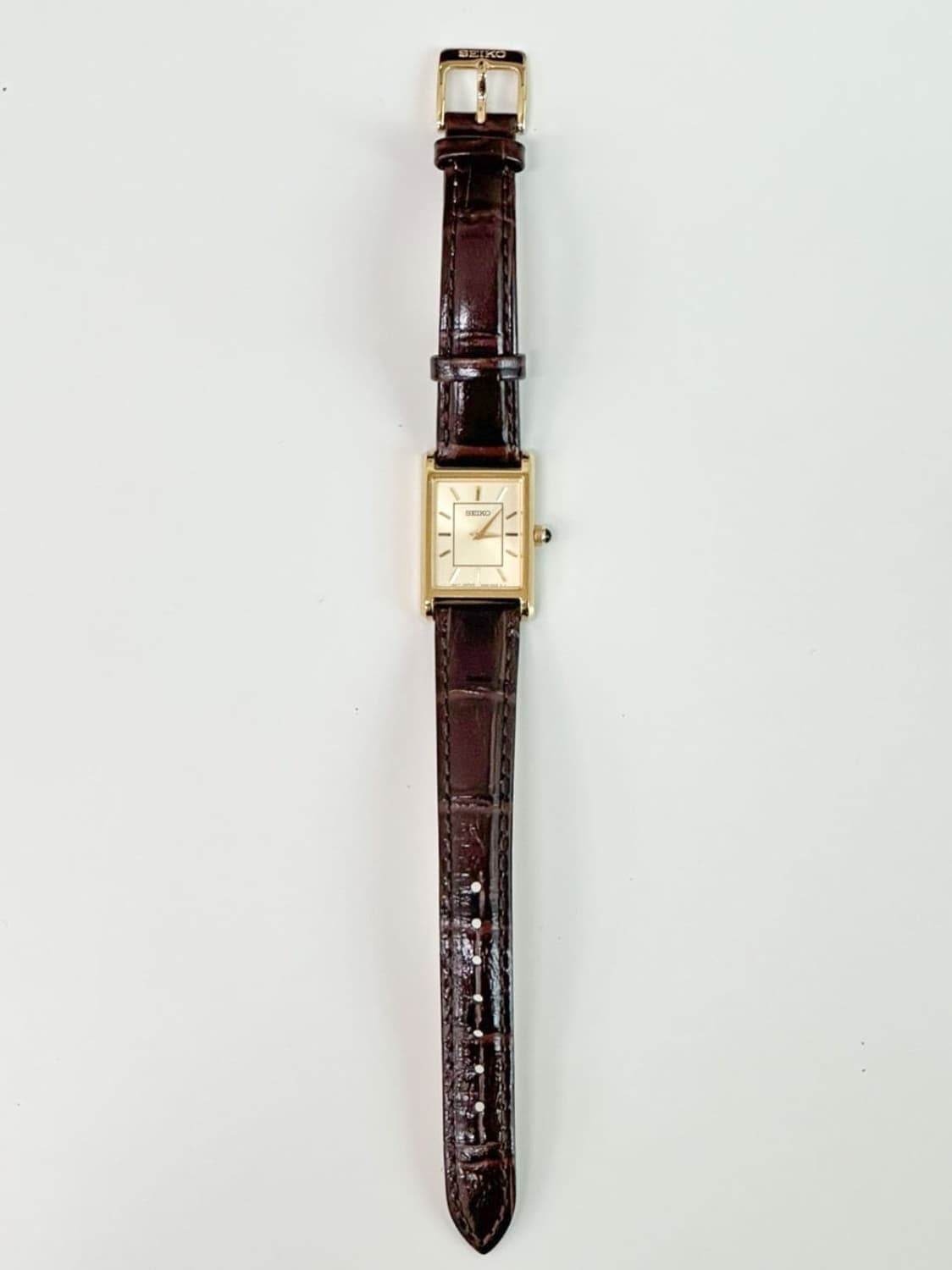 seiko / 세이코 클래식 골드 탱크 쿼츠 시계 상품이미지4