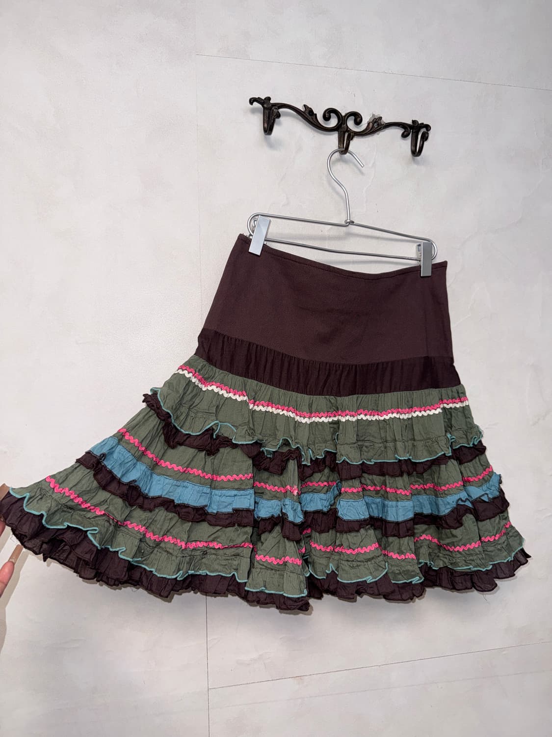 Morgan brown bohemian colormix cancan sk 상품이미지1