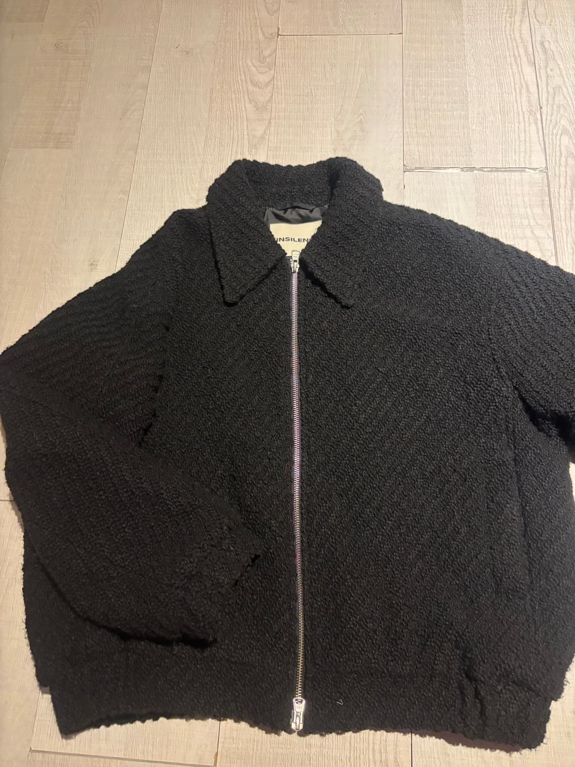 인사일런스 벌키 자카드 하이넥 점퍼 블랙 m 상품이미지4