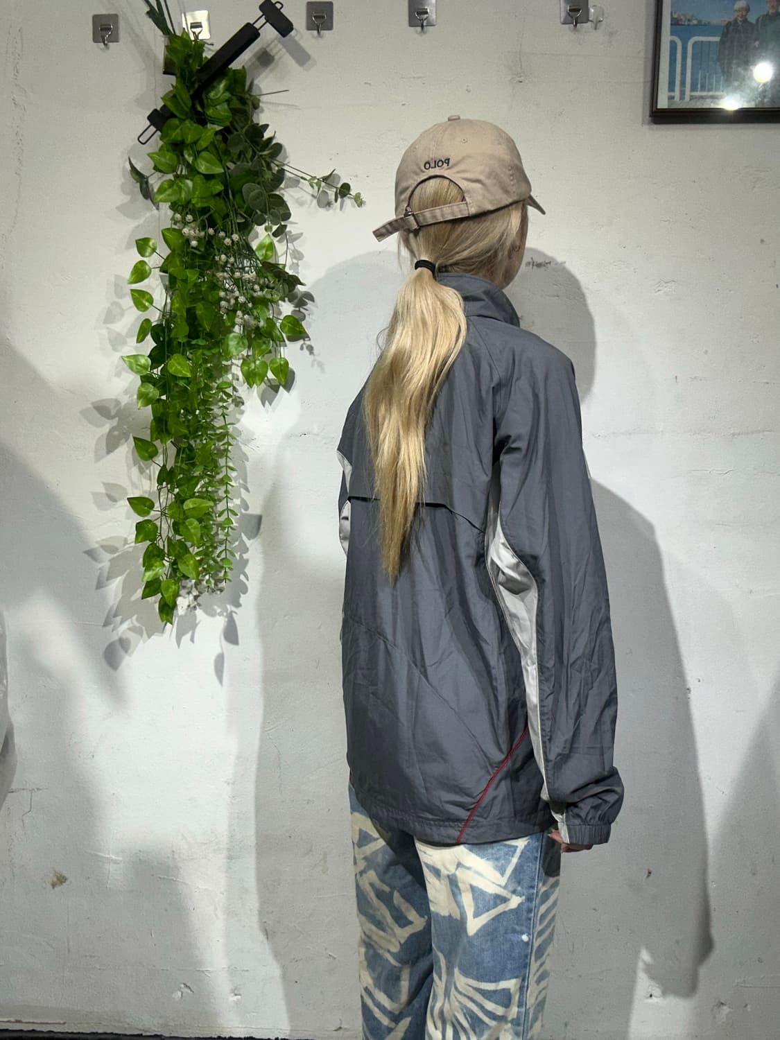 미즈노 그레이 오버핏 바람막이 자켓 M 상품이미지3