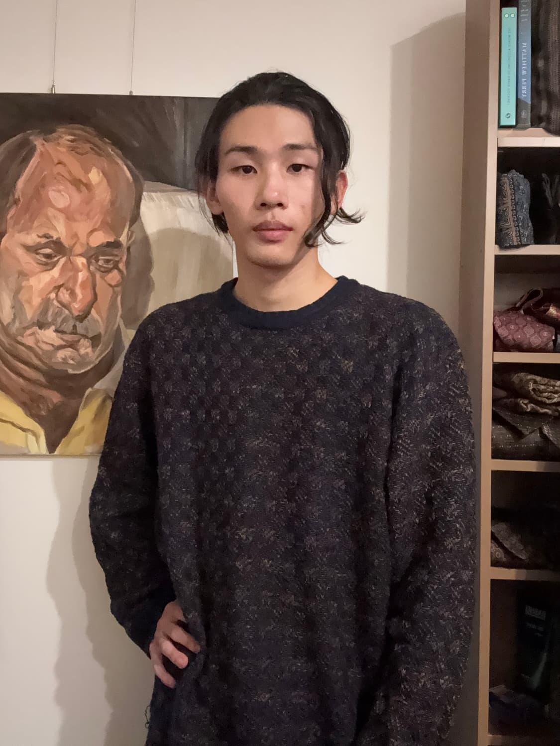 네이비 믹스 니트 상품이미지5