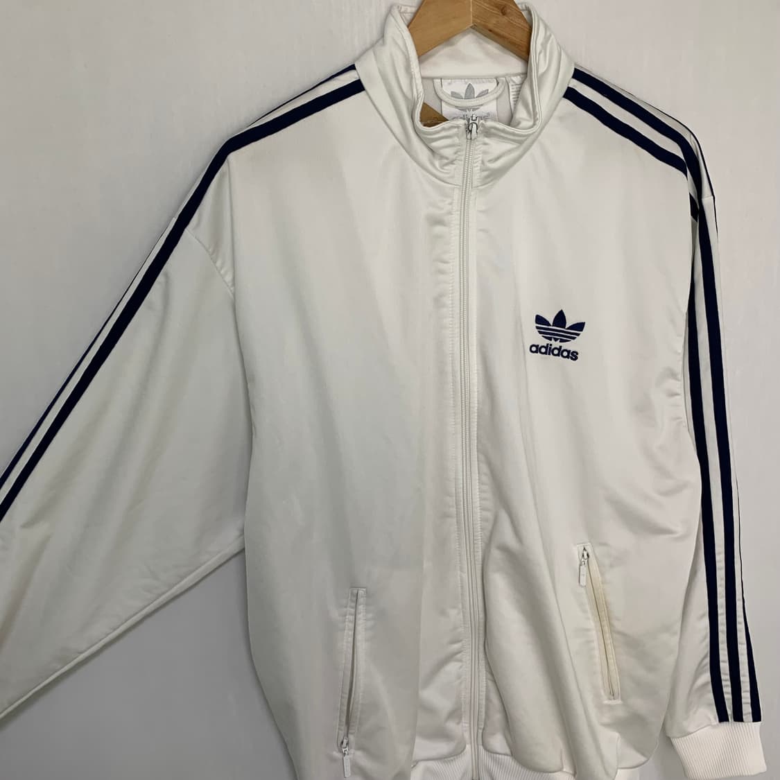 아디다스 파이어버드 져지 빈티지 삼선 트랙 자켓 화이트/네이비 L 상품이미지3