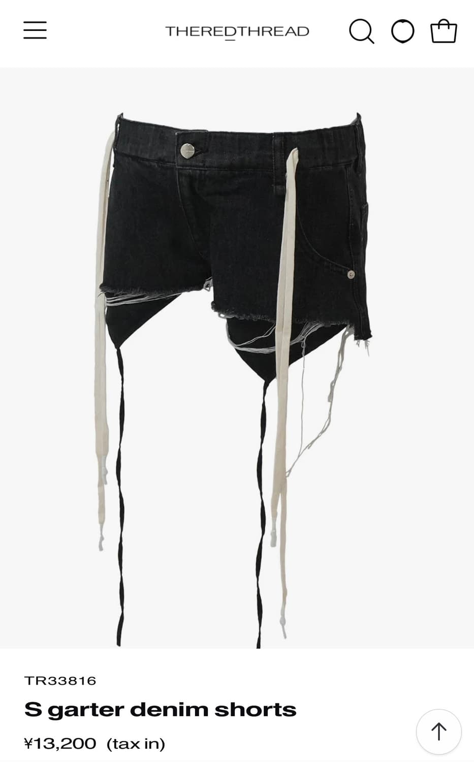 theredthread S garter denim shorts 상품이미지1