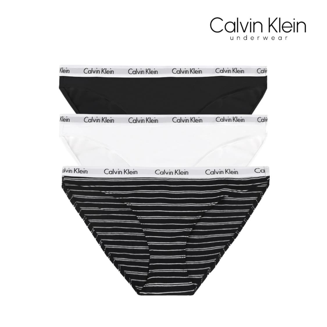 캘빈클라인 언더웨어 팬티 S (화이트, 스트라이프) 상품이미지1