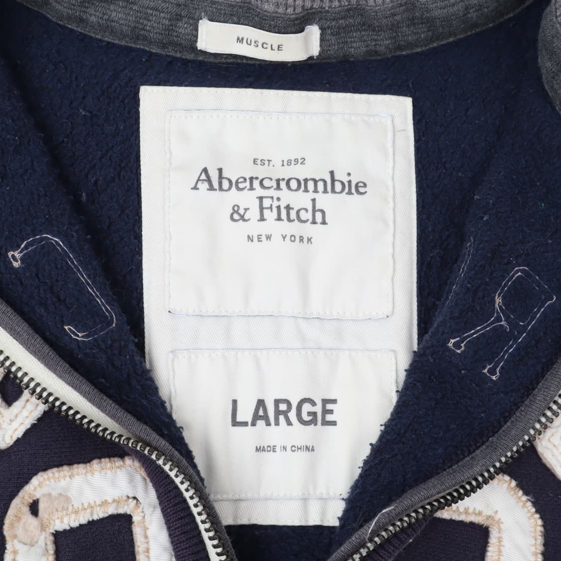 아베크롬비 네이비 아치 로고 헤비 후드집업 상품이미지8