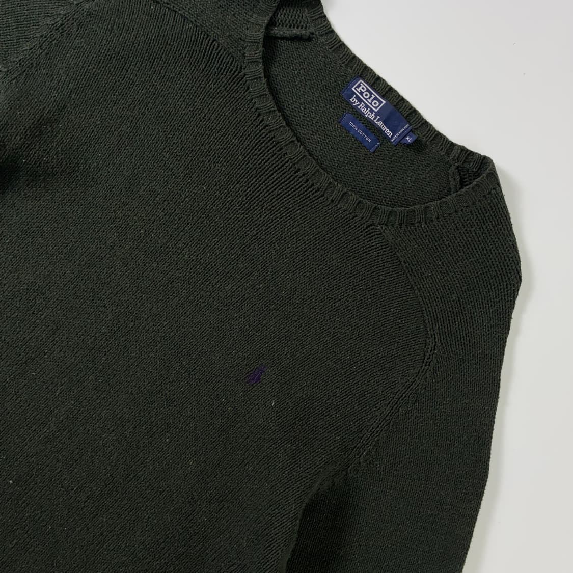 Polo 폴로 랄프로렌 90‘s 그린카키 라운드 니트 상품이미지3