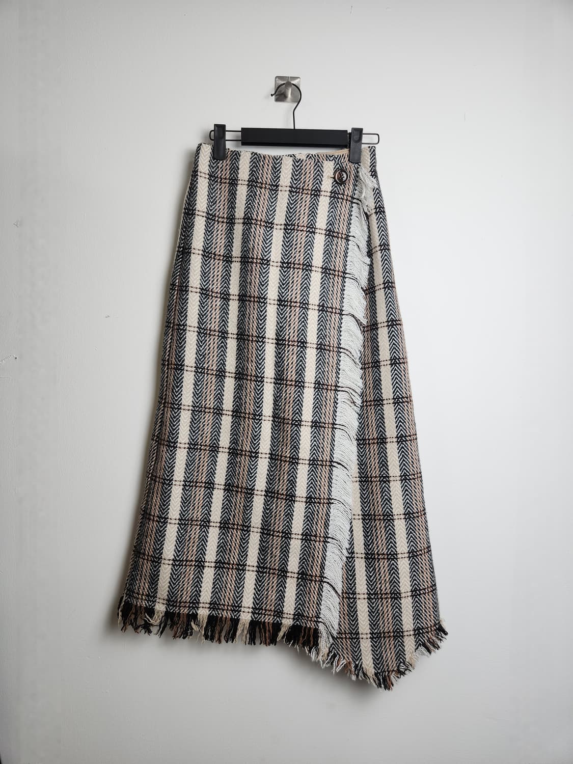 체크 테슬 롱 스커트 상품이미지5